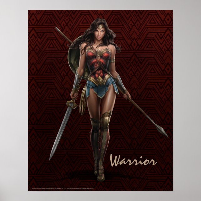 Poster Wonder Woman Battle-Ready Comic Art (Devant)