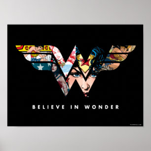 Poster Wonder Woman "Believe In Wonder" Logo Collage