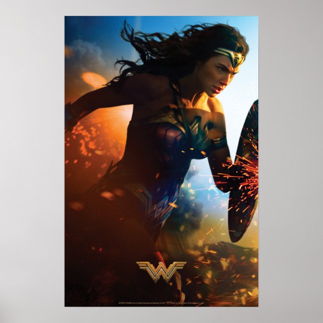 Poster Wonder Woman court sur le champ de bataille (Devant)