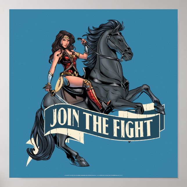 Poster Wonder Woman on Horse Comic Art (Devant)