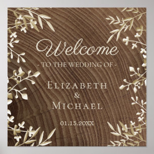 Poster Wood Welcome Wedding