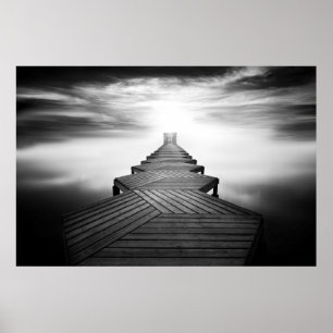 Poster Wooden Footbridge over the Sea
