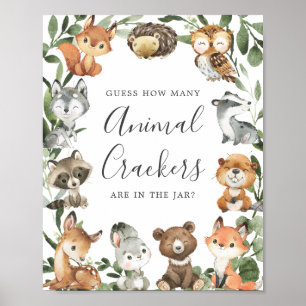 Poster Woodland Baby Devine Combien De Crackers Animaux