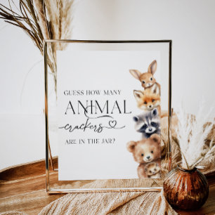Poster Woodland Baby shower moderne Guest Animal Game