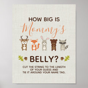 Poster Woodland Baby shower Quelle est la taille du jeu d