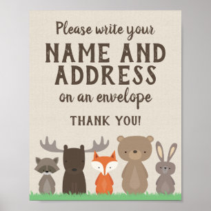 Poster Woodland Ecrivez votre nom et adresse sur Envelopp