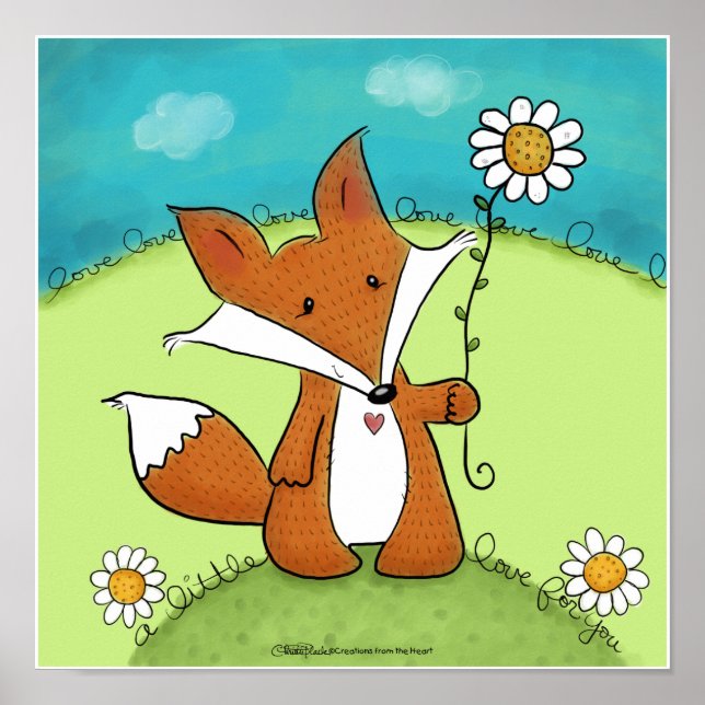 Poster Woodland Fox Little Love for You (Devant)