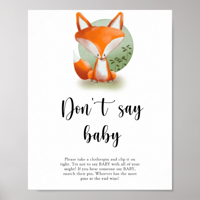 Poster Woodland Fox - Ne dites pas bébé (Devant)