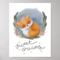 Woodland Nursery Sweet Dreams Baby Fox