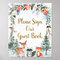 Woodland Winter Animal S'il vous plaît signer notr