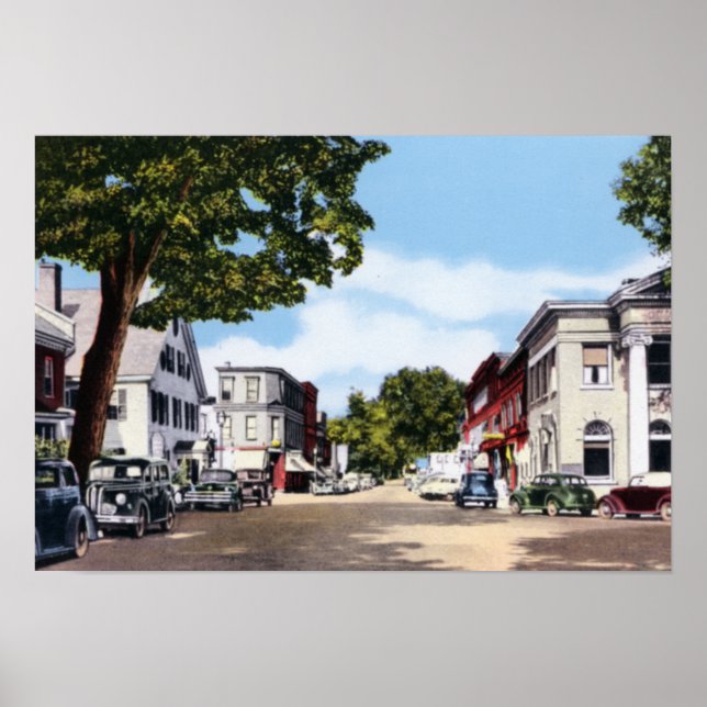 Poster Woodstock Vermont Central Street (Devant)