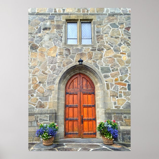 Poster Woodstock, Vermont, Portes de l'église (Devant)