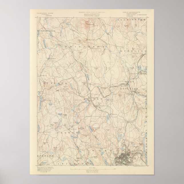 Poster Worcester, Massachusetts (Devant)