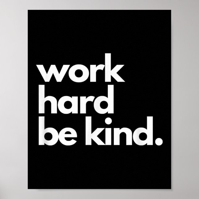 Poster Work Hard Be Kind Insrational Motivational Workout (Devant)