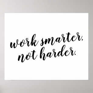 Poster Work Smarter, pas Harder de conception de devis po