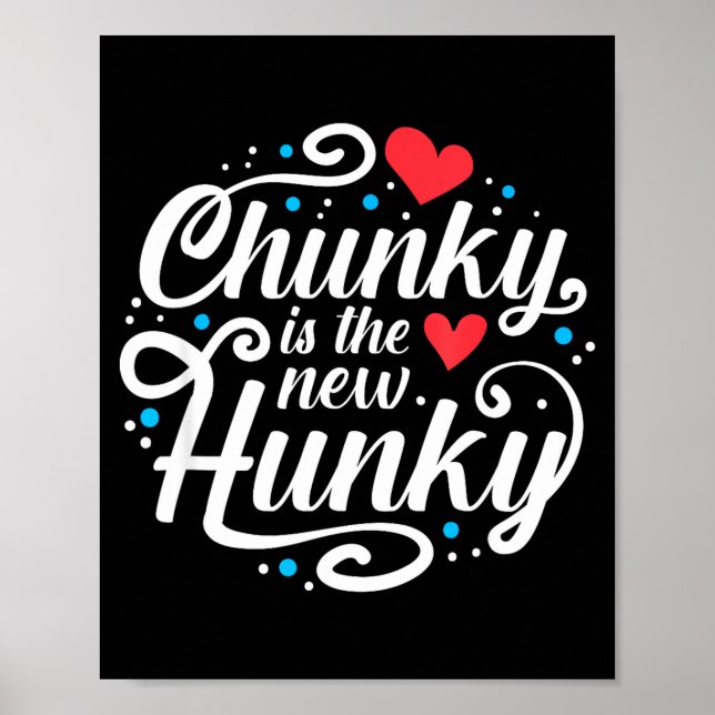 Poster Workout Fitness Funny Chunky Is The New Hunky Grap (Devant)