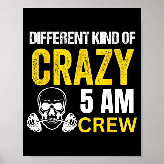 Poster Workout Squad 5am Crew Funny Gym Workout Quote  (Devant)