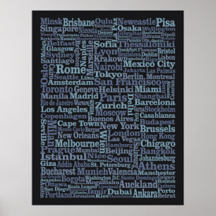 poster World Cities (taille personnalisable)