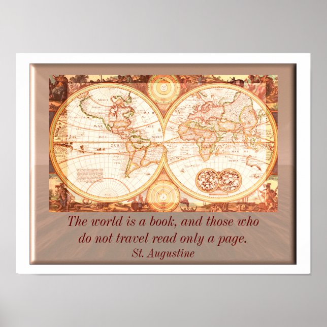 Poster World is a book - Citation de Saint Augustin (Devant)