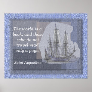 Poster World is a book - Saint Augustine - devis print