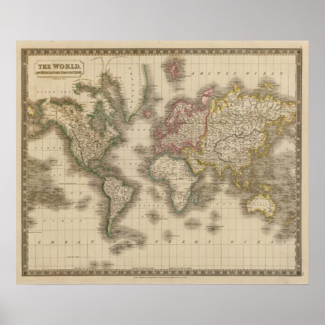 Poster World, Mercator's Projection 2 (Devant)