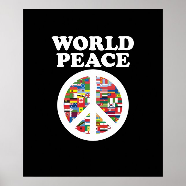 Poster World Peace Support Earth Day Lover Graphisme (Devant)