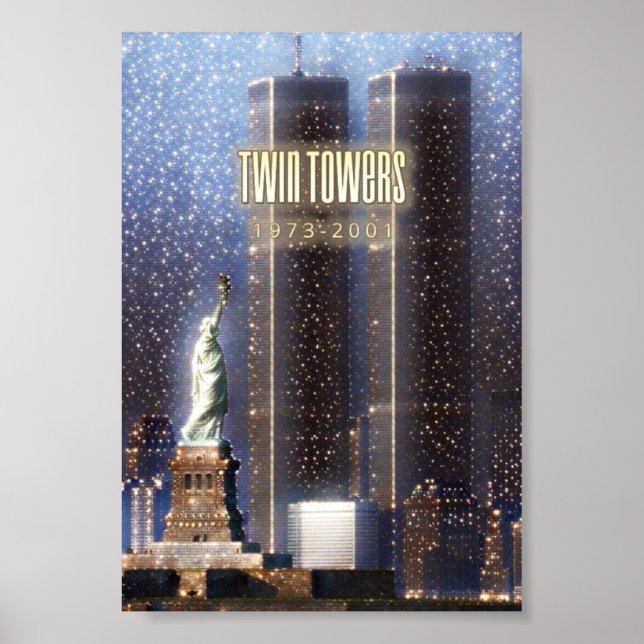 Poster World Trade Center tours jumelles stylisées (Devant)