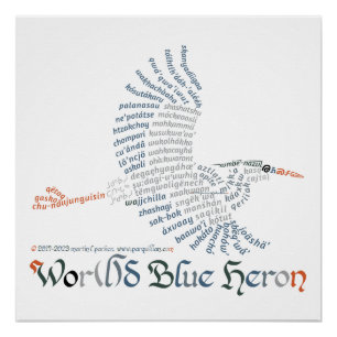 Poster World Word Blue Heron