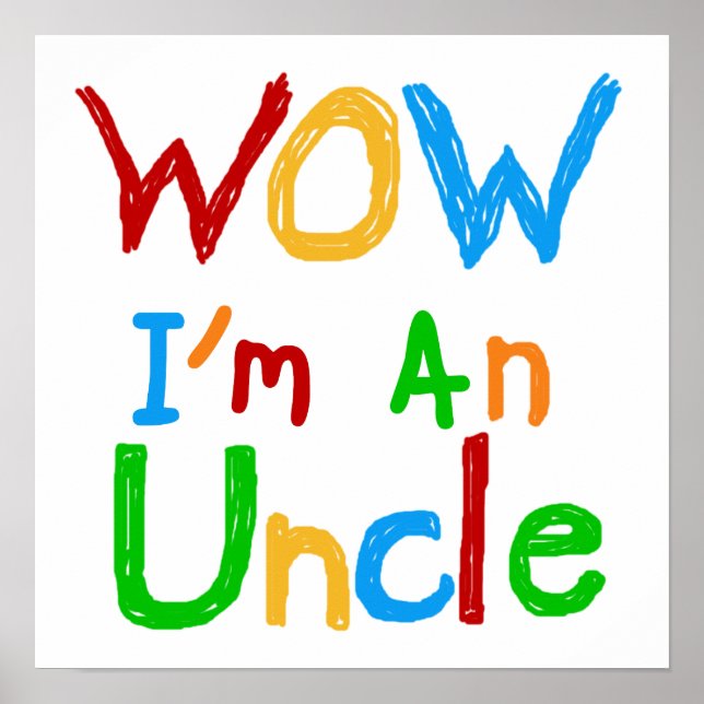 Poster WOW Je suis un T-shirt Oncle et des GIfts (Devant)
