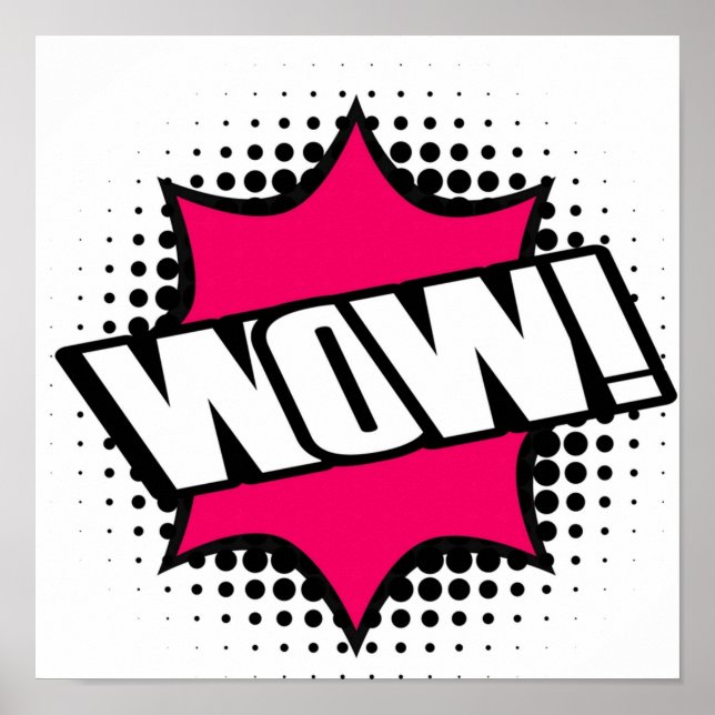 Poster WOW Style de dessin de la vieille école (Devant)