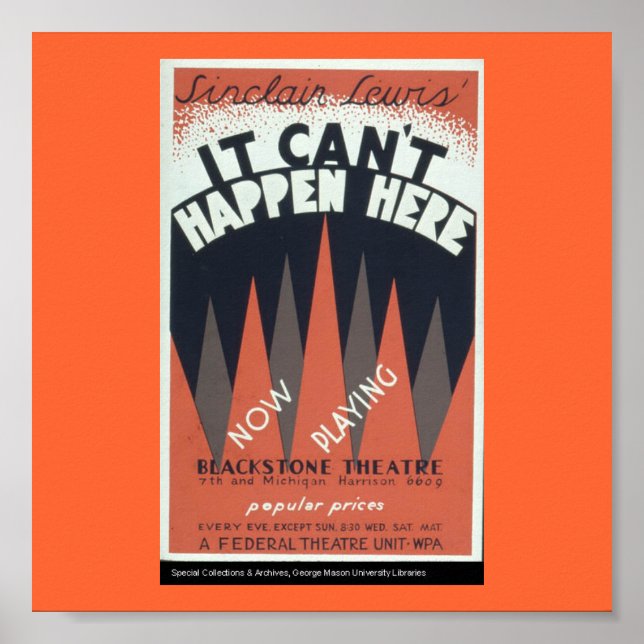 Poster-WPA Chicago-It Kann hier nicht passieren 2 Poster (Vorne)