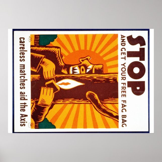 Poster WPA de prévention des incendies de forêt vi (Devant)