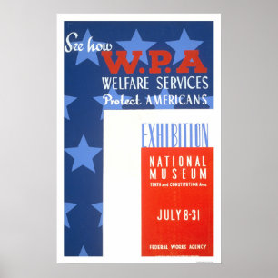 Poster WPA protège les Américains 1941 WPA