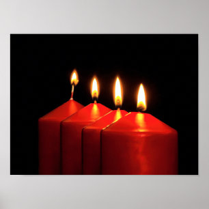 Poster Wreath de l'Avent des bougies de Noël