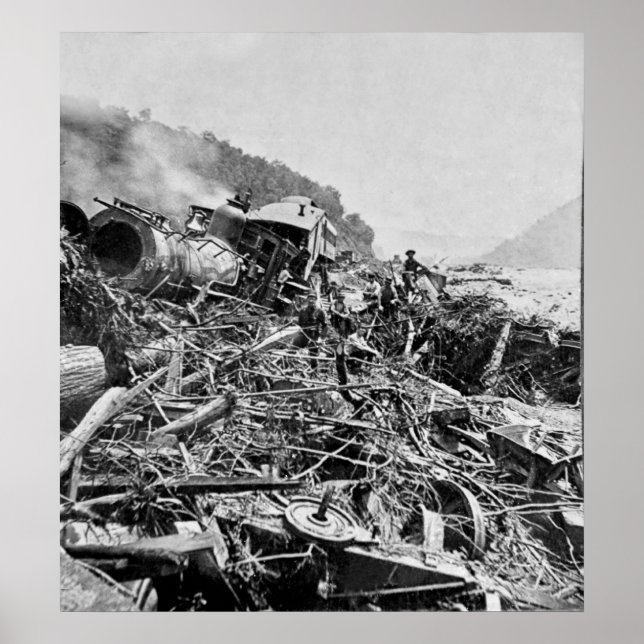 Poster Wreck du train Johnstown Flood (Devant)
