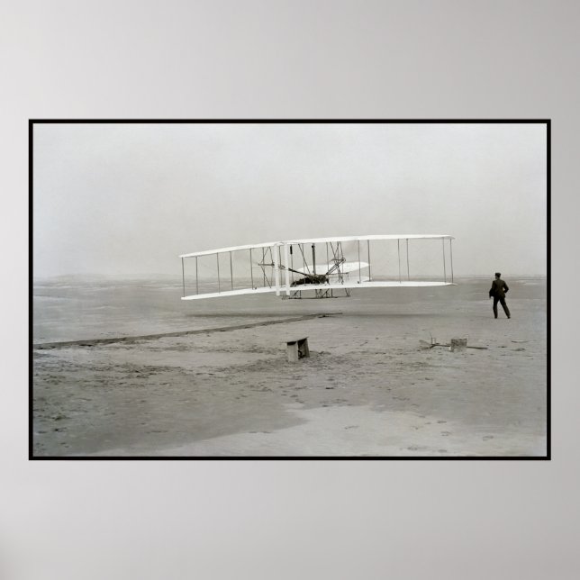 Poster Wright Brothers Flyer First Plane Flight Aviation (Devant)