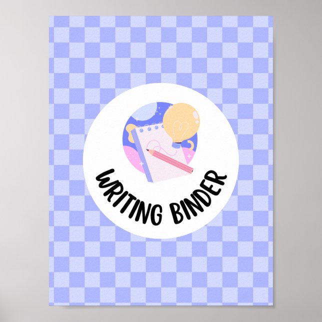 Poster writing binder title page insert (Devant)