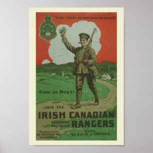 Poster WW1 Irish Canadian Rangers