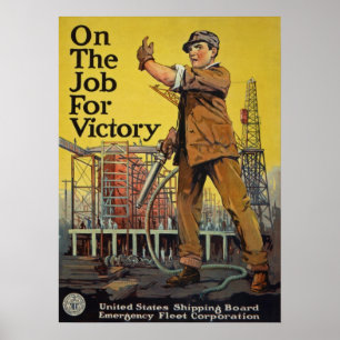Poster WW I ~ Sur le travail pour la victoire