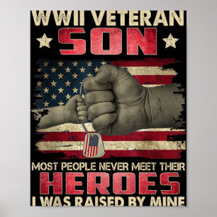 Poster Wwii Vétérinaire Fils J'Ai Été Élevé Par Mon Héros