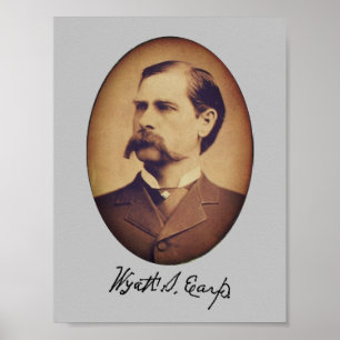 Poster Wyatt Earp Portrait and Signature