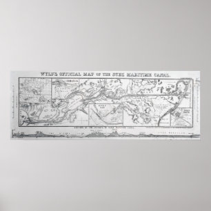 Poster Wyld's Official Map of the Suez Maritime Canal