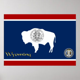 Poster Wyoming flag