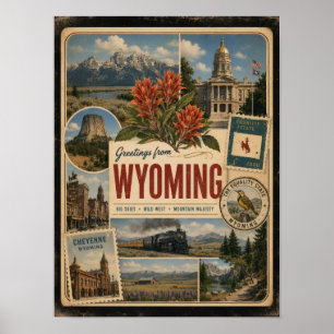 Poster Wyoming Style Authentique Vintage