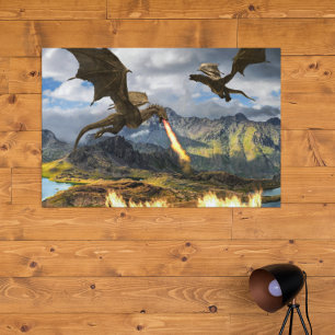 Poster Wyvern de dragon de respiration incendie