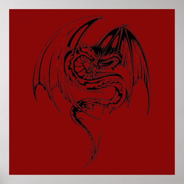 Poster Wyvern Dragon Sont Imaginaires Mythiques Créatures (Devant)