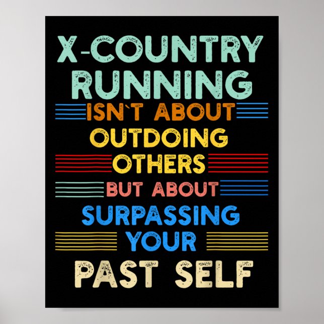Poster X-country Running Is Outwork Your Past Self Sitive (Devant)