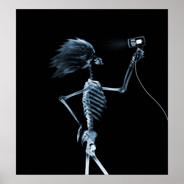POSTER - X-RAY SKELETON HAIR STYLING BLAU (Vorne)