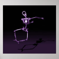 POSTER - X-RAY SKELETON JOY LEAP BLK LILA