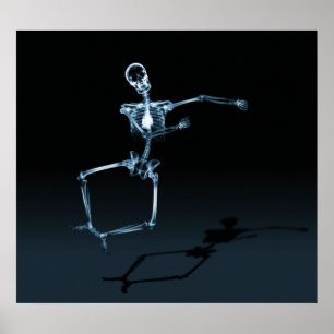 POSTER - X RAY SKELETON JOY LEAP LEAP BLK BLUE